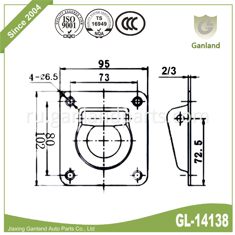  Recessed Pan Fitting gl-14138